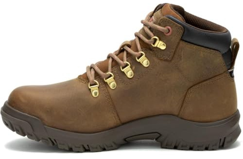 Caterpillar Women’s Mae Safety Boots - Waterproof Leather Work Boot, Steel Toe, Puncture Resistant Midsole, Slip Resistant Rubber Sole, Brown, 8 UK Size