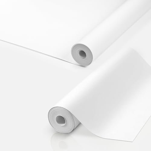 Besto 2 Rolls of 10m x 53cm Lining Paper for Walls Paintable Lining Paper Thick Backing Paper Plain White Suitable for Covering Small Cracks and Imperfections (2000 Grade)