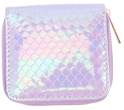 Yardenfun Meerjungfrau-Muster Geldbeutel Aus Pu Zipper Geldbörse Für Damen Minimalistische Handtasche Für Münzen Schlüssel Kleine Accessoires Für Alltag Und Freizeit