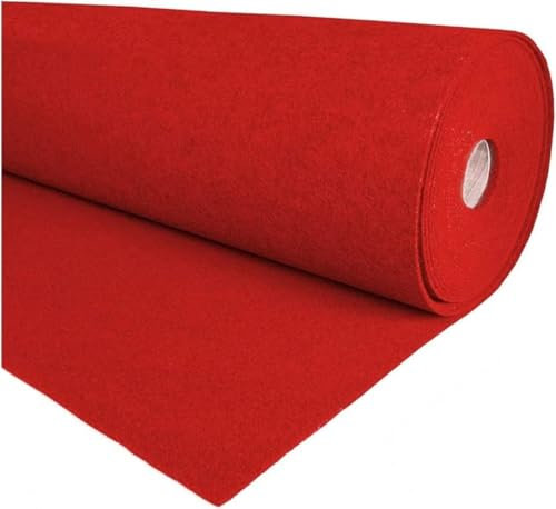Mugar- Alfombras para Eventos y Celebraciones de Todo Tipo- Alfombras Pasilleras para Festejos y Ocasiones Especiales de Diversos Colores- 2 Metro de Ancho (por Metros, Rojo (10))
