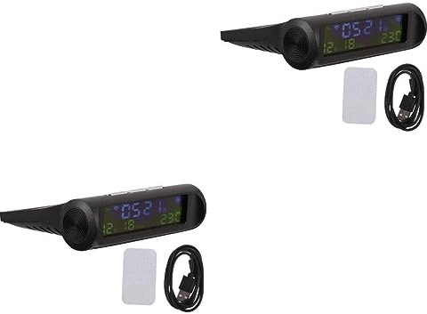 MILISTEN 2st Uhr Wecker Zum Autofahren Autos Thermometer Aufladen Abs Kalender