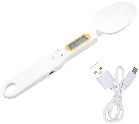 Kleine Kithen Messlöffelwaage, Digitale Löffelwaage, Multifunktional, Hohe Genauigkeit, 500 G, 0,1 G, Wiederaufladbare Elektronische Lebensmittelwaage Mit LCD-Display