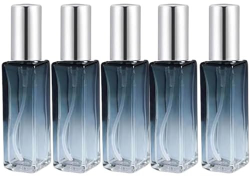 Quixotical 5 Stücke Nachfüllbarer Parfümzerstäuber, 10ML Glasparfümfläschchen mit Farbverlauf, Parfümsprayer für Partys, Festivals, Geschäftsreisen (Farbverlauf Silber)