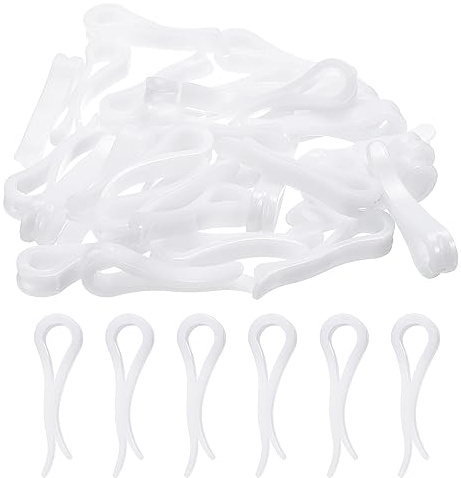 QUARKZMAN 30pz Durevole Plastica Alligatore Clip, 1,5 Bianco Forma U Camicia Clip Molletta per Piegatura Cravatte, Pantaloni, Calzini, Coperchio