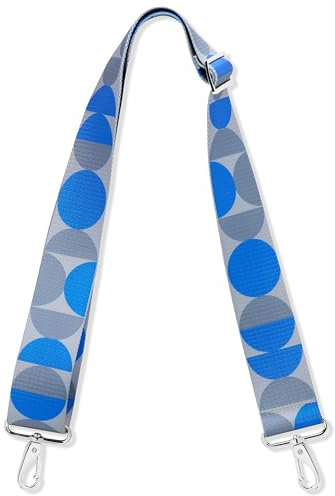 Expatrié Taschengurt zum Wechseln - Jeanne Kreise Blau - Verstellbarer Schultergurt für Taschen Umhängetasche Bauchtasche - Flexibler Handtaschen Gurt mit Karabiner