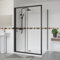 Aquariss 1200x800mm Sliding Shower Enclosure 6mm Easy Clean Glass Bathroom Cubicle Screen Door with Side Panel Black