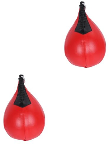 TOVINANNA Tragbar 2 STK hängender Boxsack Kampftasche Workout-Boxsack Boxsack mit Ständer tragbare Tasche Ledertasche Boxen Boxsack in Birnenform klein Sandsack Birnenkugel Kind rot