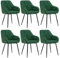 WOLTU 6er Set Esszimmerstühle, Küchenstuhl, Stuhl Esszimmer Wohnzimmer, ergonomischer Sessel, Armlehnstuhl, Polsterstuhl, Sitzfläche aus Samt, Metallbeine, Dunkelgrün, EZS02dgn-6