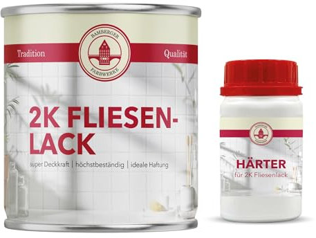 Bamberger Farbwerke 2K Fliesenlack Fliesenfarbe matt (Wand- & Bodenfliesen) (Wüstensand, 750.00 ml (1er Pack))