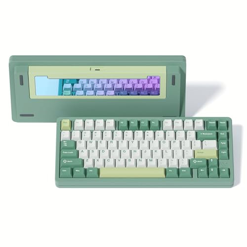 Womier SK75 Clavier de jeu mécanique sans fil 75 % en aluminium, via commutateurs POM pré-lubrifiés personnalisés, RVB crémeux, joint d'étanchéité à 3 modes, remplaçable à chaud, vert