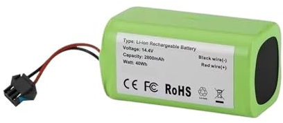 TELoni Staubsauger 14,4 V 2800 MAh Ersatzbatterieteile. Kompatibel for Coredy Alle R500, R500+, R300, R550, R580, R650, R600, R750, Roboter-Staubsauger-Zubehör