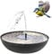 Solarbrunnen Set für draußen 45 cm Schale anthrazit - Dekoschale und Schwimmende Solar Springbrunnen Fontäne als Outdoor Wasserspiel - Außen Gartenbrunnen als Balkon Vogeltränke, Garten Vogelbad