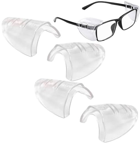 Fc'Noqgn 2 Brillen, Seitenschutz, UV-Schutzbrille, Seitenschutz, klare Seitenschutzbrille, Schutzbrille für Brillen