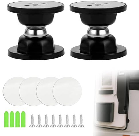 Kiuiom Magnetischer Türstopper, Wohnmobil-Türriegel, 2PC Montierte Türhalter, Sicheres Halten und Stoppen der Tür, Für Camper Wohnwagen Wohnmobil Boot, Schwarz, 2 Sets, 2 Stück, 18 Stück