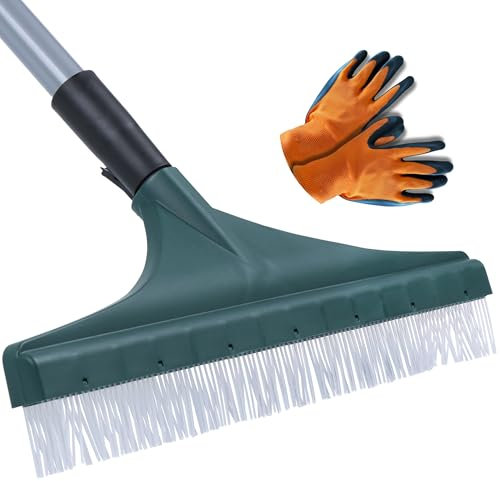 ZONDER® Rastrillo de césped artificial, longitud extra, resistente, cepillo de cerdas de césped Astro, ideal para la eliminación de hojas de césped artificial, resistente a la abrasión y al óxido,