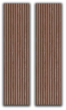 HPFloor Akustikpaneele holz 240x60 Walnuss 2er Set|Wandverkleidung Holz MDF Lamellenwand eiche|Wandpaneele Holzwand auf Schwarzem Filz zur Schalldämmung|Holzpaneele Wand 21mm