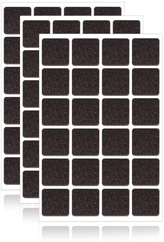 JIYIN 72 almohadillas de fieltro, 22 mm, autoadhesivas, color marrón, 3 mm de grosor, para sillas, muebles, protectores de suelo y protección de muebles (rectangular)