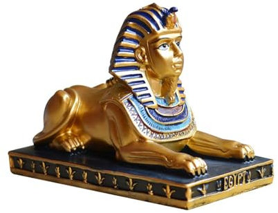 MOIDHSAG Ägyptische Sphinx Statue Figur Kunstharz Skulptur Kunstharz Ornament Für Heimbüro Dekoration Und Sandtisch Display