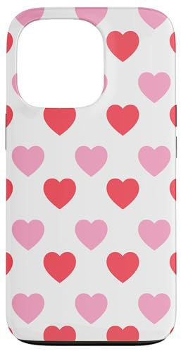 Custodia per iPhone 13 Pro Carino Pattern di Mini Cuori Rosa e Rossi per il Giorno