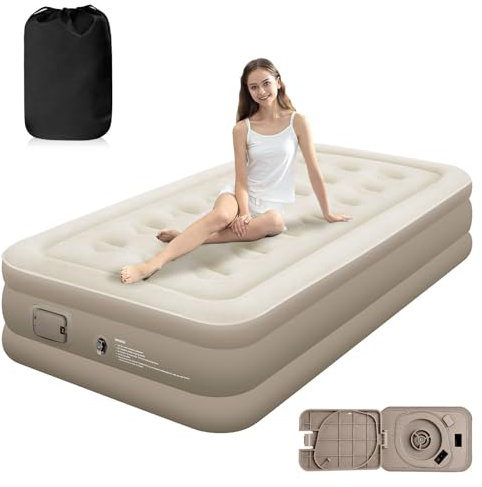 Dametay Luftbett 1 Person, Aufblasen mit 1 klick-Nicht Stecker nötig, Selbstaufblasend Luftmatratze mit Pumpe Bett aufblasbare Matratze Bed Air Mattress Inflatable with Electric Pump, 191x99x40cm