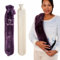 BeYou Long Hot Water Bottle - Secure Buckle for Hands-Free Wear, 2L Extra Long (72cm), Super Soft Luxury Cover, Latex-Free, for Back Pain, Neck Pain, Period Pain & Shoulder Pain (Purple)