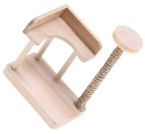 Yardwe Zubehör für Puppenhäuser aus Holz Dollhouse playmobile Leiter Katzenspielzeug drinnen Desktop-Ornament Mini-Hausbedarf Kleiner Klettergerüst für Katzen Mini-Foto-Requisite hölzern