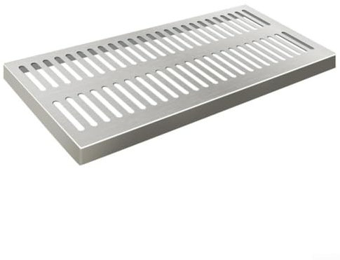 Rejilla de drenaje rectangular de acero inoxidable para exteriores, sistema de drenaje de piso con antideslizante para superficie para jardín, patio, piscina (200 x 300 x 20 x 2 mm)
