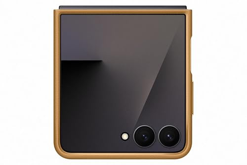 Samsung Kindsuit Case EF-VF766 für das Galaxy Z Flip7, Smartphone Cover, Handy-Hülle, Schutz Case, Lederlook, Kratzfest, Camel