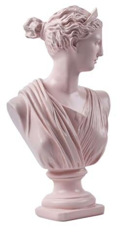 MUCKLILY Busto Statua in Resina Rosa Stile Nordico Realistica Decorazione per Casa Elegante Ornamentale come Regalo e Souvenir per Soggiorno