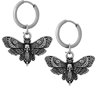 Hanary Deathhead Hawkmoth Skull Hoop Dangle Drop Earrings for Women
