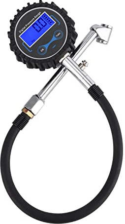 Ejoyous Digitaler Reifenfüller mit Manometer, Druckluft Reifendruckprüfer Luftdruckprüfer Digital Reifendruckmesser mit LCD-Display für PKW Motorräder und LKW