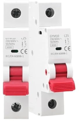 Disjoncteur miniature monophasé MCB 6A 10A 16A 20A 25A 32A 40A 50A 63A 220V/400V Courbe C 6KA MCB(6A)