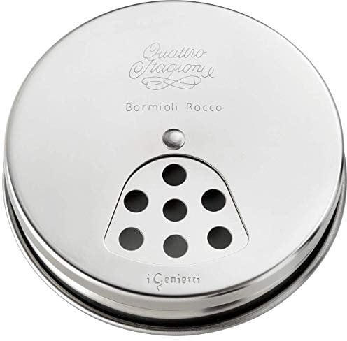 Bormioli Rocco – Quattro Stagioni, Tapón de salero, Acero Inoxidable, 7 x 7 x 2 cm