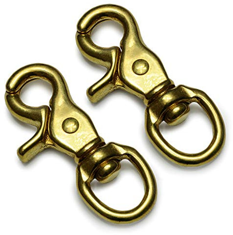 Ganzoo Scherenkarabiner-Haken mit Drehgelenk L: 73 mm, Schnappkarabiner für Hunde-Leine, 2 Stück, Wirbelkarabiner, Triggerhead für Paracord 550 Hundehalsband, legierter Stahl, Drehkopf, Farbe: Gold