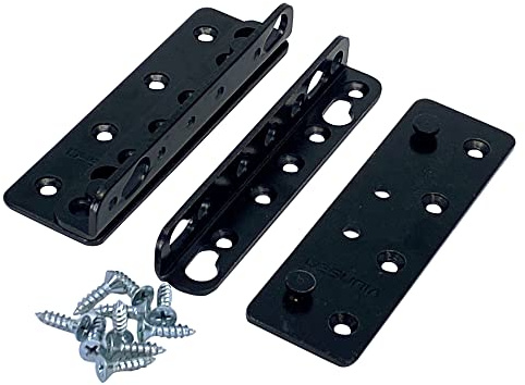 Set of 4 - No Mortise Bed Frame Brackets - Connects Headboard & Footboard to Side Rails - Screws & Instructions Included