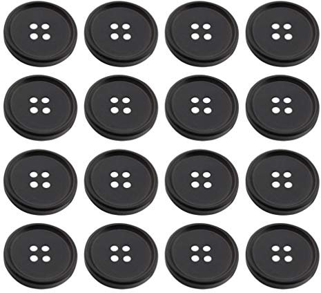 EXCEART 100pezzi Bottone in Resina Rotondo a 4 Fori Fai Da Te Per Costumi Bottone Da Cucito Per Scrapbooking Accessori Manuali Nero