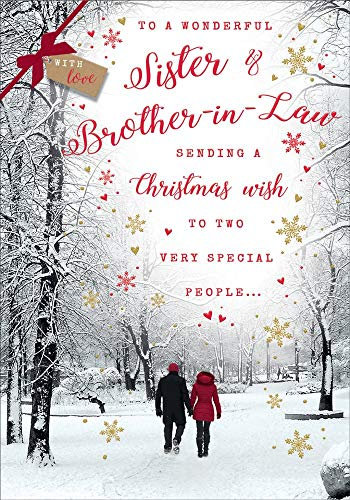 Piccadilly Greetings Foto Weihnachtskarte Schwester & Schwiegerbruder - 25,4 x 17,8 cm