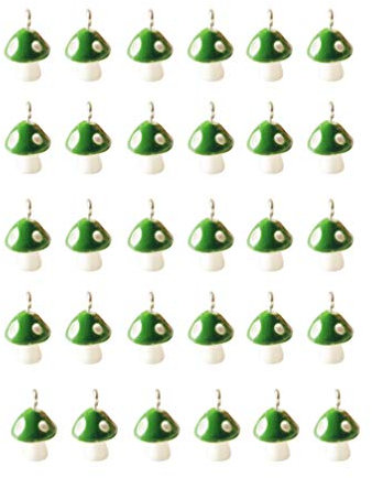 Healifty 30 Stück Pilz Charms Anhänger Lampwork Perlen Schmuck Befunde Charms für Armbänder Halsketten Ohrring Schmuck Machen DIY Handwerk