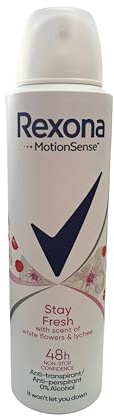 Rexona, Motionsense Damen Deo Spray Bleiben Weiße Blumen Litschi 150ml, Frisch
