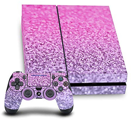 Head Case Designs Offizielle Monika Strigel Lavendel Pink Kunst Mix Vinyl Haut Gaming Aufkleber Abziehbild Abdeckung kompatibel mit Sony Playstation 4 PS4 Console and DualShock 4 Controller Bundle