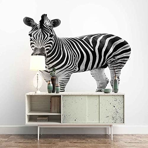FVGKYS Wohnzimmer Schlafzimmer Hintergrund Wandbild Tapete Wandtattoo Schwarz-Weißes Tier Zebra Benutzerdefinierte 3D Selbstklebend Fototapeten Wand Papier 150x105cm Heimdekoration Wandgemälde