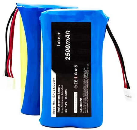 SCESMIA Batterie de rechange pour haut-parleur LG Xboom Go PK7 Music Flow P7 NP7550 PJ9 PJ9B PJS9W PK7, compatible avec P/N EAC63320601 EAC63918901 TD-Bb11LG 7,4 V 2500 mAh