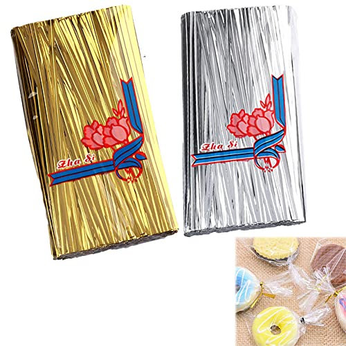 luou Metallischen Bindebaender,2000Stück 10cm Verpackung Draht Twist Ties Bindedraht Bindestreifen für Packungs Beutel Dichtung Tütenclips Verschluss