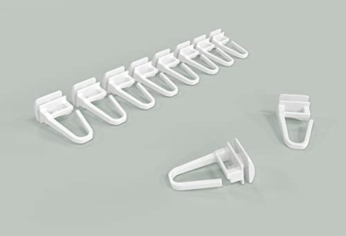 Home-Vision Gardinenschiene Vorhangschiene 1-läufig, 2-läufig, 3-läufig,4-läufig(Serie Z, 100 x Weiß Faltenlegehaken) Aluminium, Inkl. Befestigungsmaterial, für Schiebevorhang