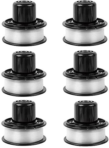 A6226 Bobine de fil pour Black et Decker GL360 / GL310 / GL250 / GL360SB Coupe Bordure, Bobine de fil Rechange pour Black and Decker a6226 gl360 débroussailleuse sans fil 1,6 mm 6,0 m (6pcs)
