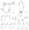 SUNNYCLUE 1 Box 16 Stück 2 Stil Ohrclips Zubehör Ohrringkonverter Silber Nicht Durchstochene Ohren Messingohrring Austauschbare Zubehörteile Für Schmuckherstellung Charms DIY Ohrring Bastelbedarf
