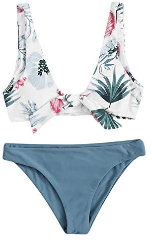 QWUVEDS Steinhart Uhren Frauen Florale Bademode Bikini Druck Push-up gepolsterte Badeanzüge Set Badeanzüge Set Badebekleidung Set Badeanzüge Rettung Boje
