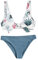 QWUVEDS Steinhart Uhren Frauen Florale Bademode Bikini Druck Push-up gepolsterte Badeanzüge Set Badeanzüge Set Badebekleidung Set Badeanzüge Rettung Boje