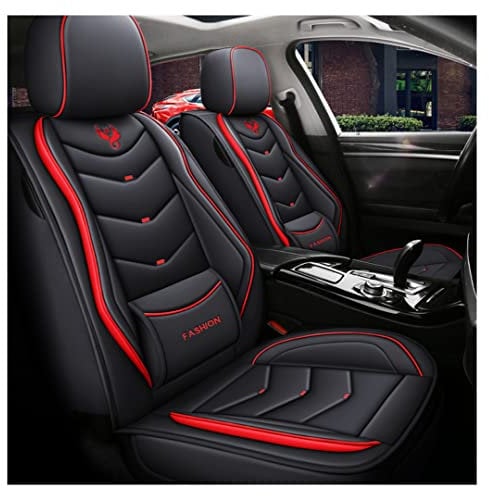 ESMOPA Autositzbezüge Universal passend für VW Golf 6 GTI Golf 7 Golf 7 GTI Golf Tdi Golf Kompatibel mit Autositzbezügen Lack Rot