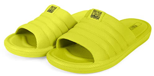 PERLETTI Ciabatte da Donna Super Leggere Giallo Fluo - Ciabatta Estate Primavera con Fascia per Mare Spiaggia Piscina Casa - Ciabattine Donne Sportive Comode Antiscivolo (Giallo Fluo, numeric_38)